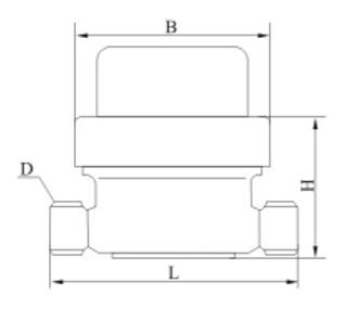 光電直(zhí)讀直飲水水(shuǐ)表外形尺寸(cùn)圖
